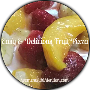 Easy & Delicious Fruit Pizza!  It's quick to make, and the taste is wonderful.  My family loves this recipe!
