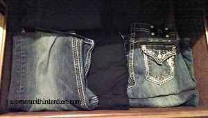 organized jeans