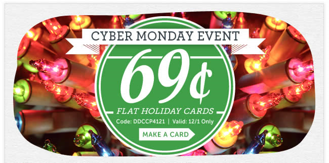 $.69 Flat Cards Today + 15% Cash Back Through Ebates!  Today Only 12/1/14