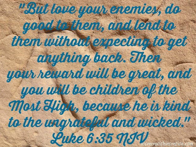 God wants us to love and show kindness to our enemies.  This can be hard!  By loving our enemies and spreading kindness we are setting a good example to our own kids and those around us, showing God's love to other people who may not have ever experienced God's love, and it can change hearts.  Read more here!